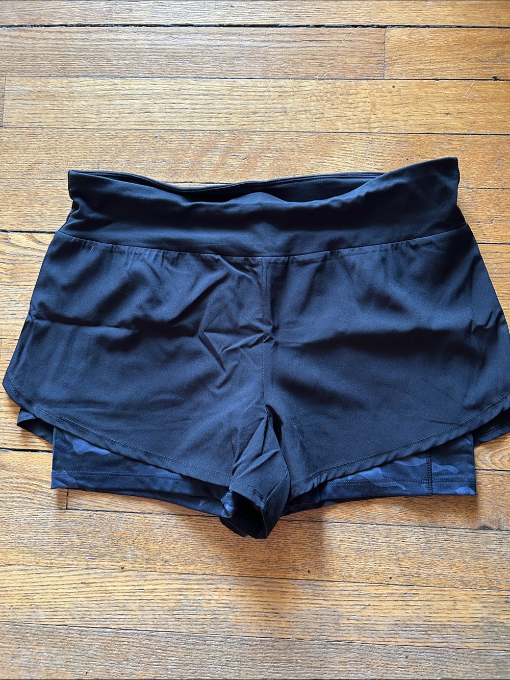 RBX Black Women's Athletic Layered Shorts